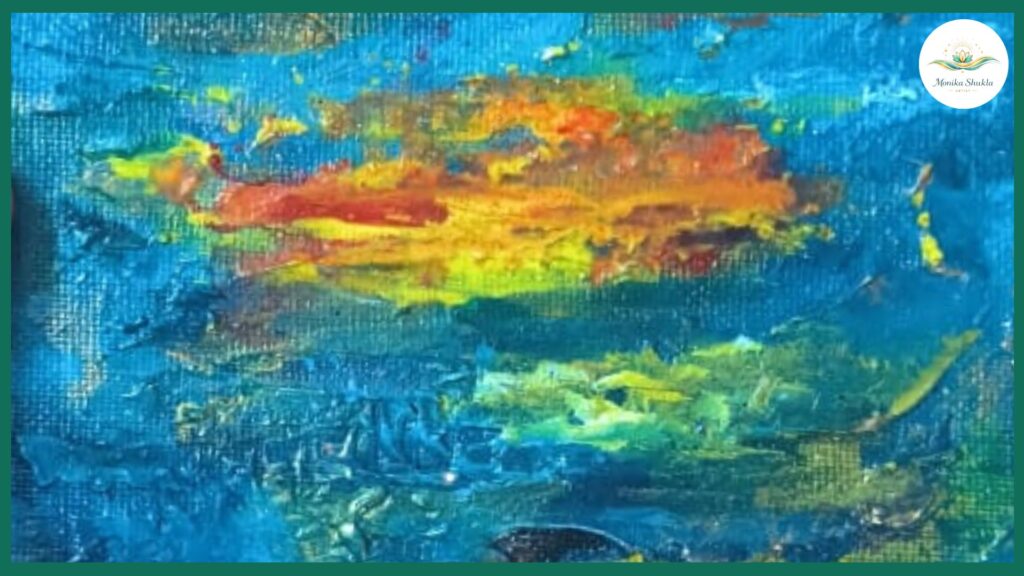 Vibrant Ganesha – Mixed Media and Spiritual Oil Painting